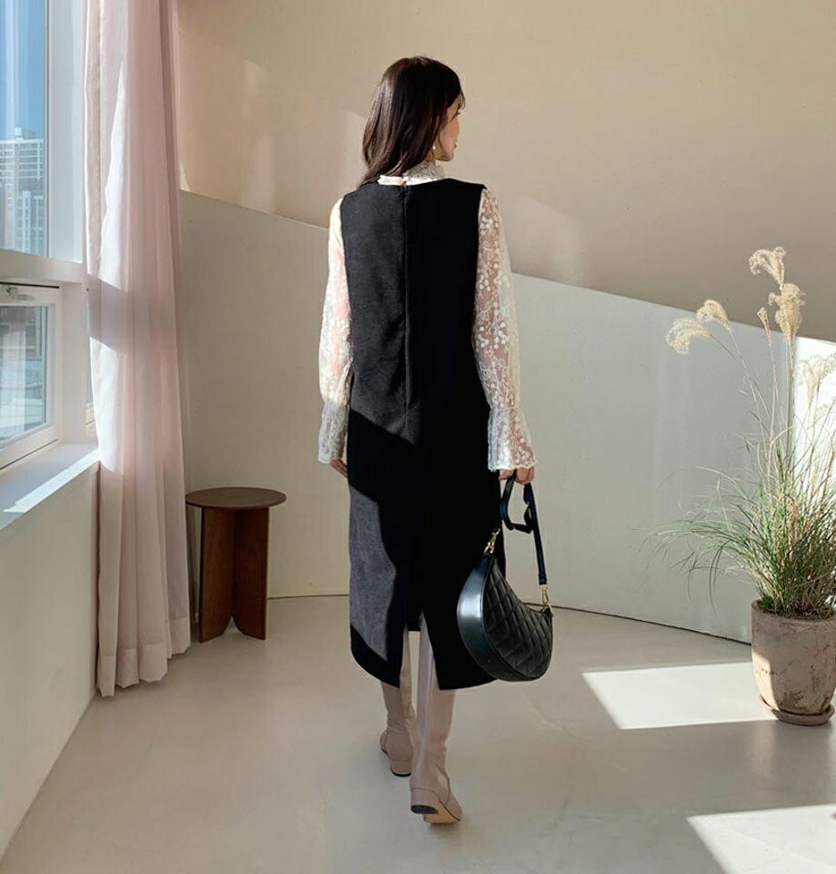 【只今10%OFF】スリーブレスワンピース・全2色・b56459 レディース 【ops】【韓国 ファッション ワンピース ロンブ Hライン スクエアネック ノースリーブ ルーズ 無地 ソフト やわらかい ピーチ カジュアル 秋 冬】【STYLE】