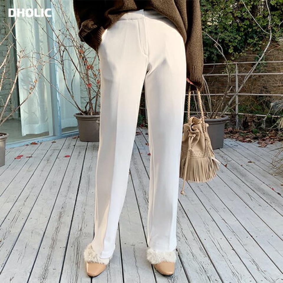 【只今10%OFF】裏起毛スリムスラックス・3色・b65655 レディース 【pt】【スラックス パンツ ズボン ロングパンツ スリム 裏起毛 単色 無地 シンプル オフィスカジュアル きれいめ 大人 ストレート 冬 韓国 ファッション】【ハイホリHIHOLLI】