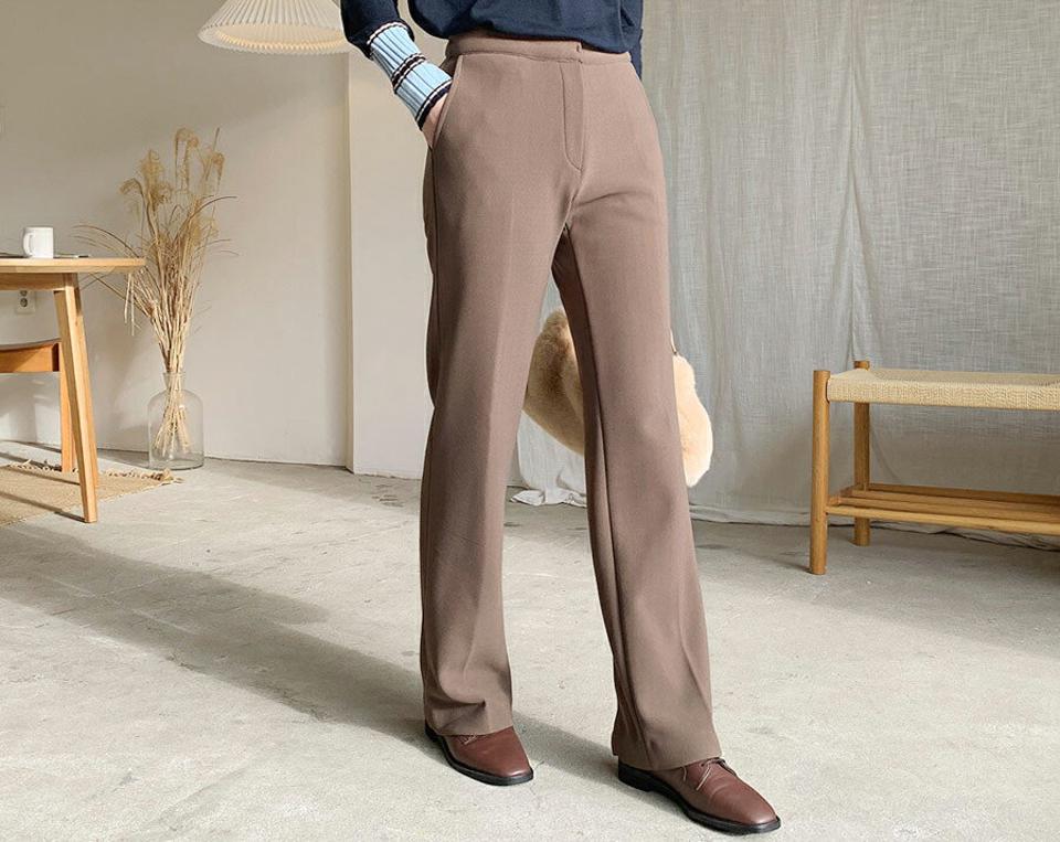 【只今10%OFF】裏起毛スリムスラックス・3色・b65655 レディース 【pt】【スラックス パンツ ズボン ロングパンツ スリム 裏起毛 単色 無地 シンプル オフィスカジュアル きれいめ 大人 ストレート 冬 韓国 ファッション】【ハイホリHIHOLLI】