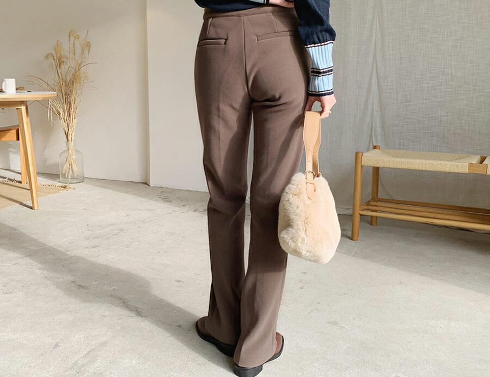 【只今10%OFF】裏起毛スリムスラックス・3色・b65655 レディース 【pt】【スラックス パンツ ズボン ロングパンツ スリム 裏起毛 単色 無地 シンプル オフィスカジュアル きれいめ 大人 ストレート 冬 韓国 ファッション】【ハイホリHIHOLLI】