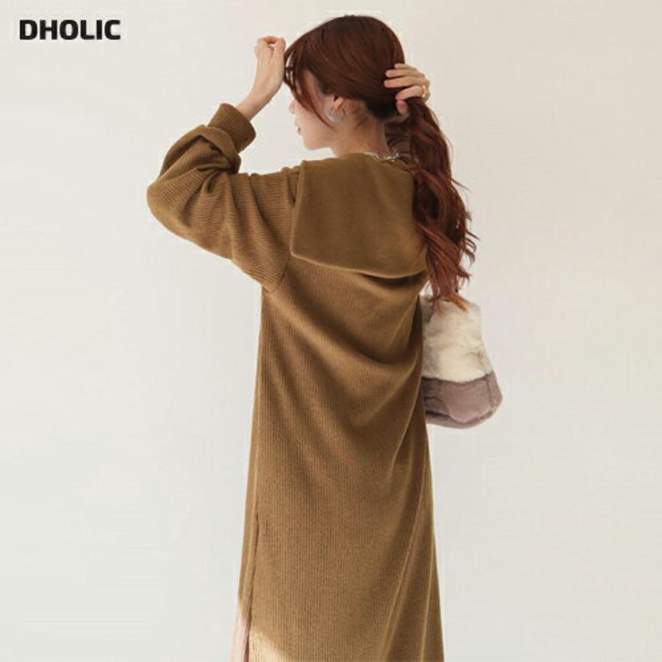 【只今10%OFF】セーラーカラーワンピース・全3色・t65627 レディース 【ops】【ワンピース ロング ロングワンピース 長袖 セーラーカラー 単色 無地 シンプル Vネック 体型カバー リブ かわいい 可愛い 秋 冬 韓国 ファッション】【ハイホリHIHOLLI】