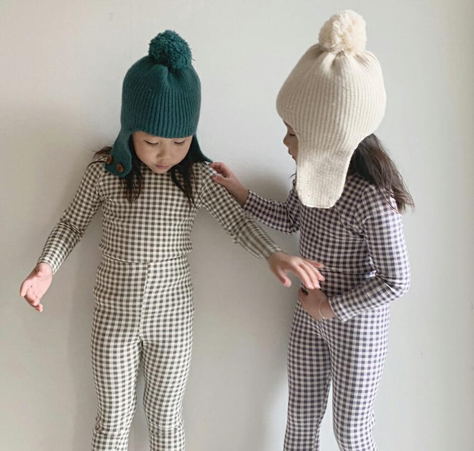 【キッズ30%OFF】ギンガムチェックルームウェア上下SET(junior)・u10163 キッズ【9~17才】【uw】【ルームウェア パジャマ 部屋着 トップス 長袖 パンツ ズボン チェック柄 ギンガムチェック かわいい 女の子 男の子 韓国 韓国子供服 子供 こども 子供服 こども服】【KIDS】