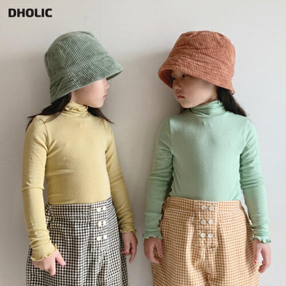 フリルハイネックTシャツ(junior)・u10128 キッズ【9~17才】【tops】【トップス Tシャツ ロンT 単色 無地 無地T 長袖 カジュアル ラフ フリル ハイネック シンプル 秋 冬 女の子 韓国 韓国子供服 子供 こども 子供服 こども服】【KIDS】