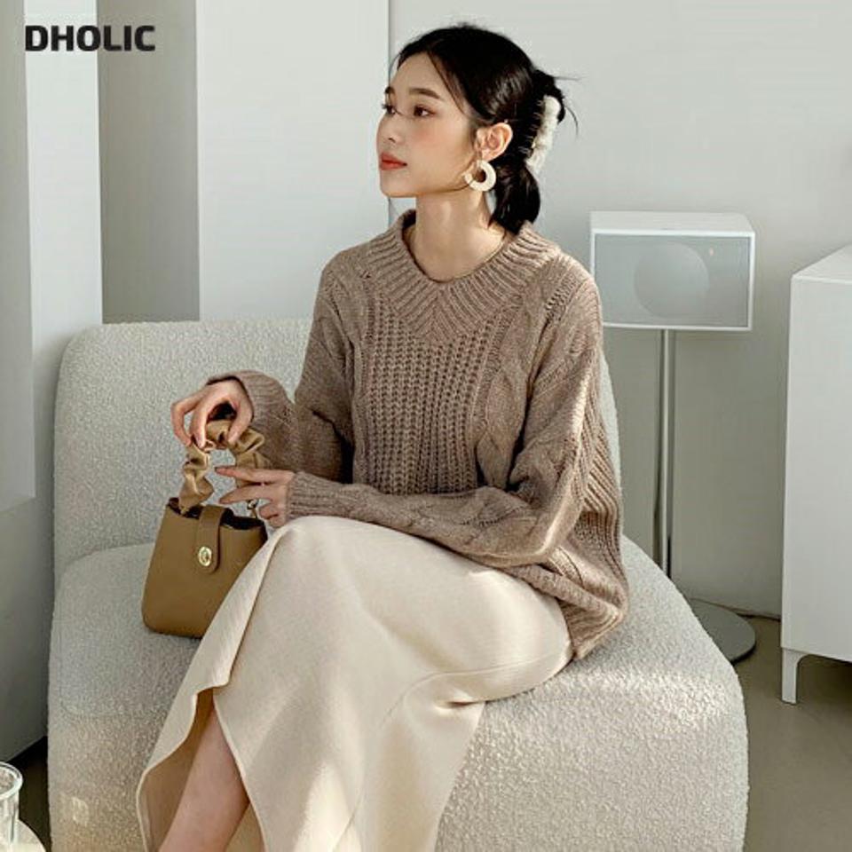 ツイストVネックニット・全5色・t61261 レディース 【tops】【韓国 ファッション トップス ニット 長袖 ロングスリーブ ケーブルニット ツイストニット ルーズ ゆったり オーバーサイズ 体型カバー ざっくりニット ざっくり編み ローベージ カジュアル 秋 冬】