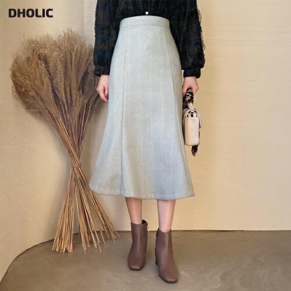 ヘリンボーンスカート・全4色・t65741 レディース 【sk】【スカート ミディ丈 ミディスカート ヘリンボーン 大人 シック マーメイド マーメイドスカート レディ 秋 冬 韓国 ファッション】【ハイホリHIHOLLI】