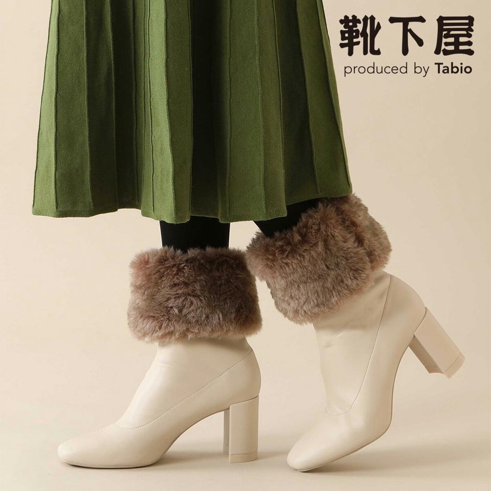 【あす楽】【Tabio】 ミックスファーショートレッグウォーマー / 靴下屋 靴下 タビオ くつ下 ショート レディース 日本製
