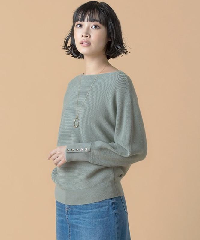 【洗える】キャッシュフィールウール ボリュームスリーブ ニット