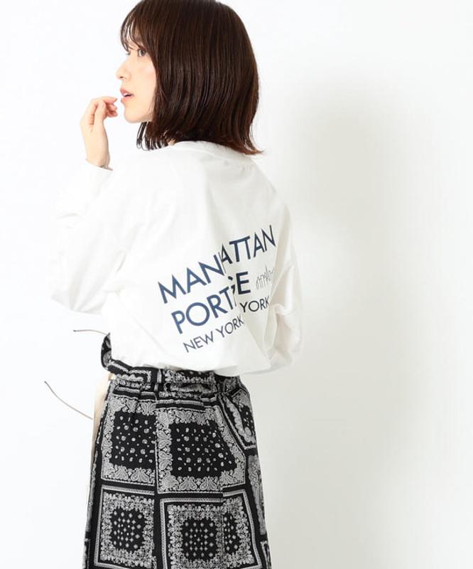 Manhattan Portage × B:MING by BEAMS / 別注 プリント ロングスリーブ Tシャツ 21SS