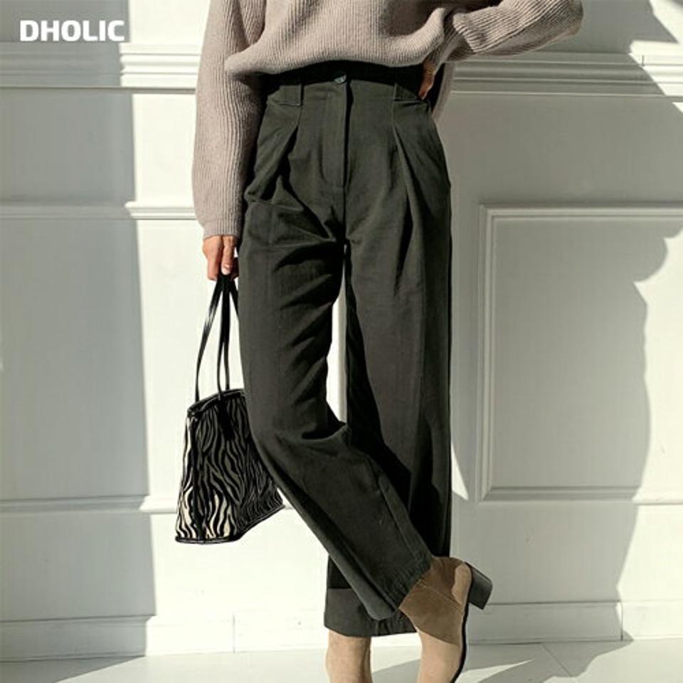 タックワイドパンツ・全2色・b65774 レディース 【pt】【パンツ ズボン ロングパンツ ワイドパンツ ワイド タック 単色 無地 シンプル 大人 タックパンツ きれいめ 秋 冬 韓国 ファッション】【ハイホリHIHOLLI】