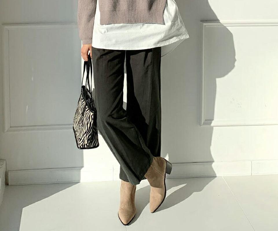 タックワイドパンツ・全2色・b65774 レディース 【pt】【パンツ ズボン ロングパンツ ワイドパンツ ワイド タック 単色 無地 シンプル 大人 タックパンツ きれいめ 秋 冬 韓国 ファッション】【ハイホリHIHOLLI】