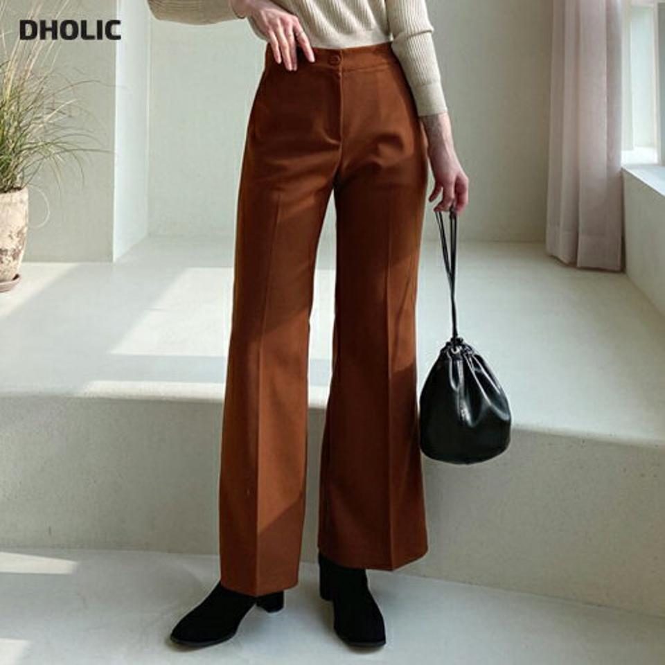 ブーツカットスラックス・全4色・t56488 レディース 【pt】【韓国 ファッション ボトムス パンツ ロング フルレングス 10分丈 十分丈 ハイウエスト スリム 細身 大人 無地 仕事 オフィス 職場 フォーマル カジュアル 秋 冬】