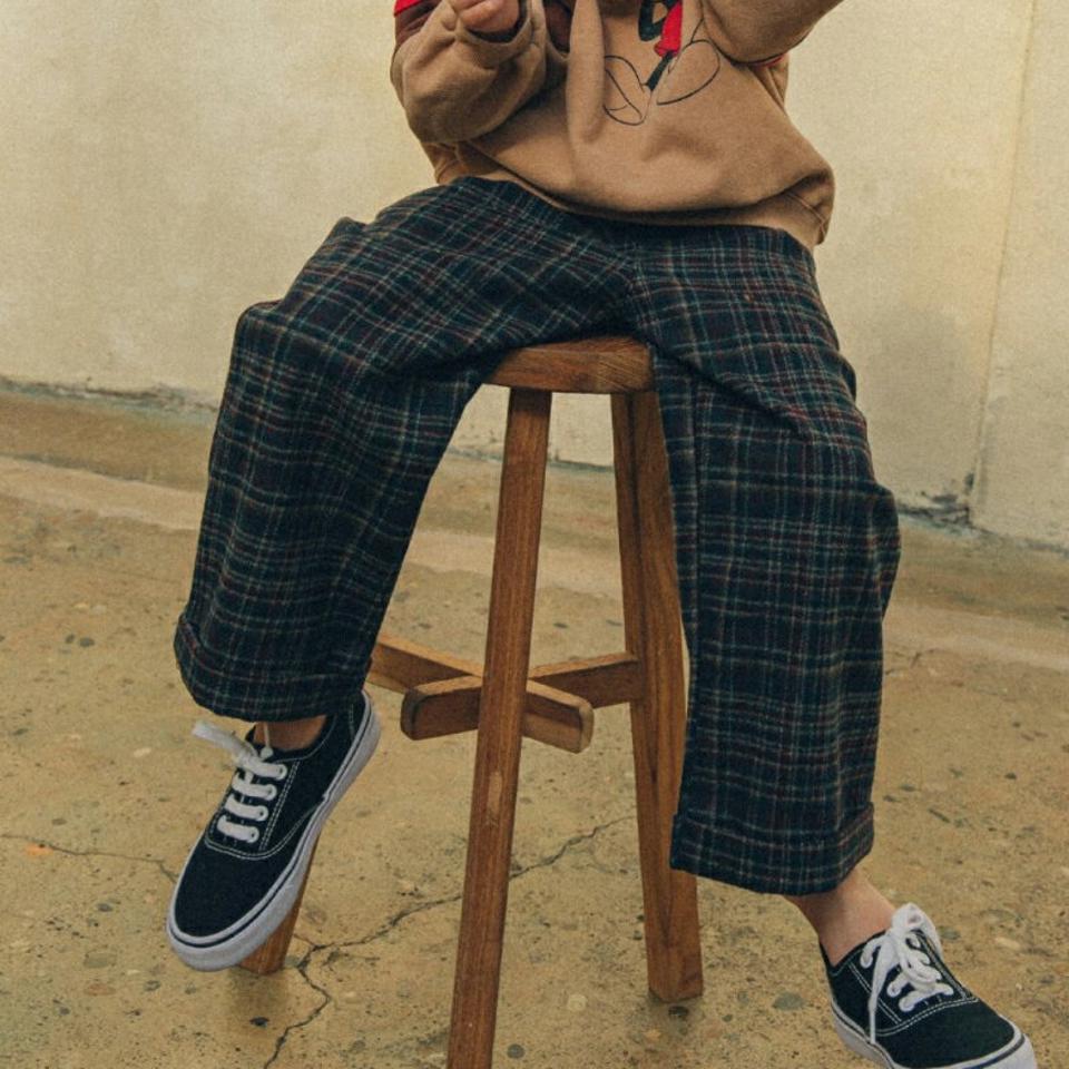 【キッズ30%OFF】裏起毛チェックパンツ(junior)・u10352 キッズ【9~17才】【pt】【パンツ ズボン ロングパンツ 長ズボン チェック柄 裏起毛 シック カジュアル 女の子 男の子 冬 韓国 韓国子供服 子供 こども 子供服 こども服】【KIDS】
