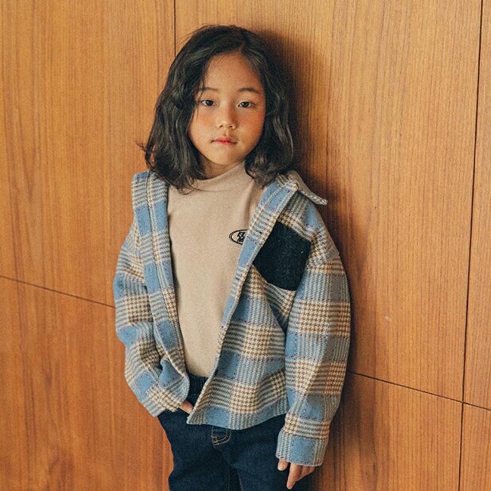 【キッズ30%OFF】配色ポケットチェックシャツ(junior)・u10313 キッズ【9~17才】【bl】【トップス シャツ チェック柄 チェックシャツ 長袖 カジュアル ラフ 配色 女の子 男の子 秋 冬 韓国 韓国子供服 子供 こども 子供服 こども服】【KIDS】