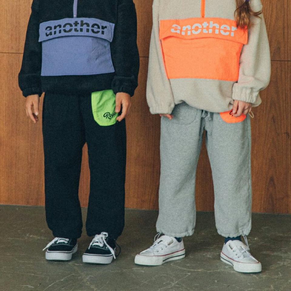【キッズ30%OFF】裏起毛配色ポケットパンツ(junior)・u10350 キッズ【9~17才】【pt】【パンツ ズボン ロングパンツ 長ズボン　裏起毛 配色 カジュアル ラフ ウエストゴム 女の子 男の子 冬 韓国 韓国子供服 子供 こども 子供服 こども服】【KIDS】