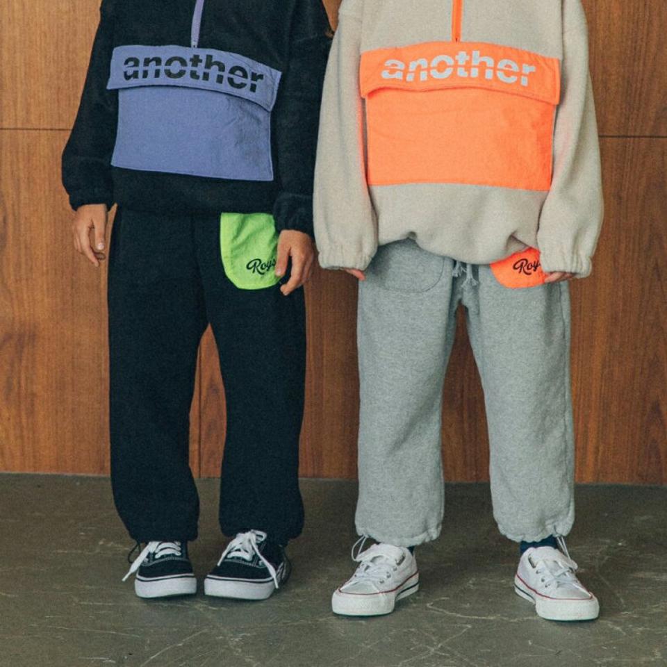 【キッズ30%OFF】裏起毛配色ポケットパンツ(junior)・u10350 キッズ【9~17才】【pt】【パンツ ズボン ロングパンツ 長ズボン　裏起毛 配色 カジュアル ラフ ウエストゴム 女の子 男の子 冬 韓国 韓国子供服 子供 こども 子供服 こども服】【KIDS】