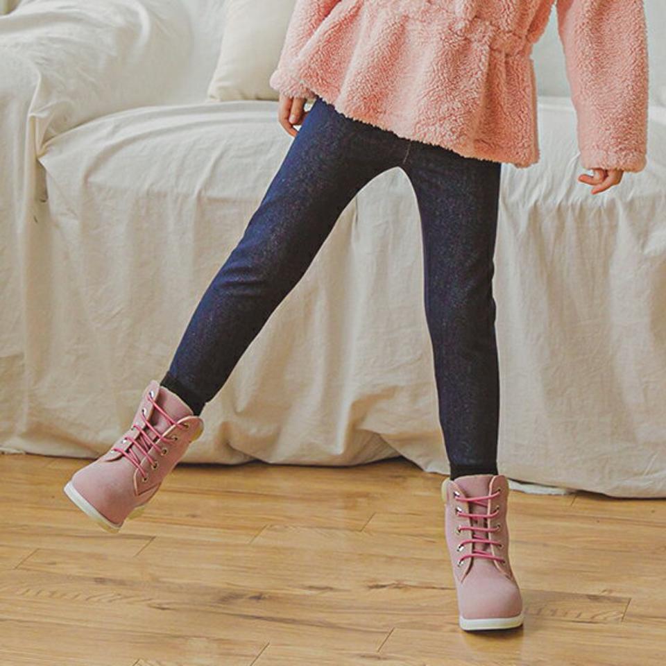 デニム調裏起毛レギンス・p009849 キッズ【3~8才】【pt】【レギンス パンツ ズボン ロングパンツ 長ズボン 裏起毛 デニム カジュアル ラフ 女の子 男の子 冬 韓国 韓国子供服 子供 こども 子供服 こども服】【KIDS】