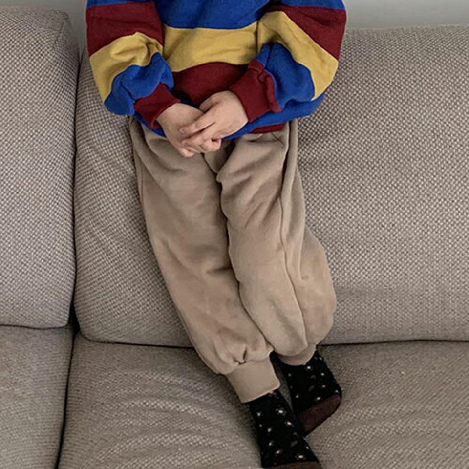 【キッズ30%OFF】2TYPE裏起毛ジョガーパンツ(kids)・u09488 キッズ【3~8才】【pt】【パンツ ズボン ロングパンツ 長ズボン ジョガーパンツ 裏起毛 ボーダー柄 単色 無地 シンプル カジュアル ラフ 女の子 男の子 冬 韓国 韓国子供服 子供 こども 子供服 こども服】【KIDS】