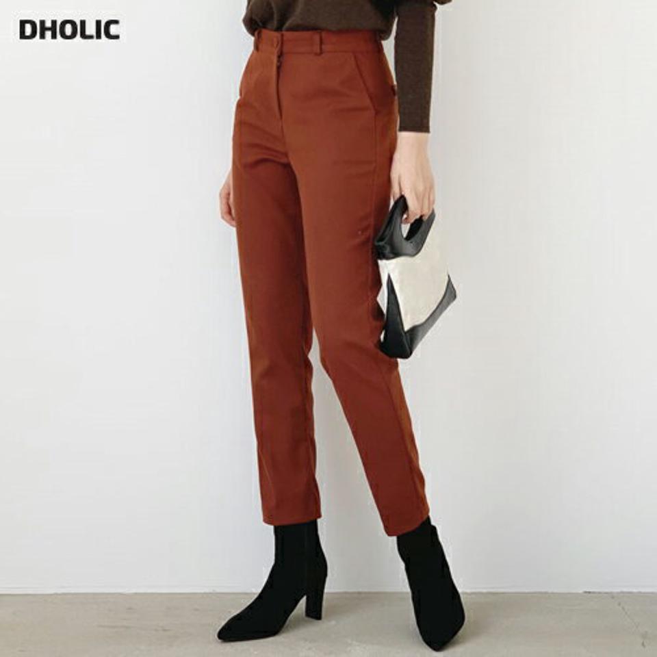 スリムスラックスパンツ・全4色・t62300 レディース 【pt】【韓国 ファッション ボトムス パンツ スリム スラックス ストレッチ 美脚 大人 女の子 無地 冬パンツ 秋パンツ ストレート 細身 タイト ハイウエスト カジュアル 秋 冬】