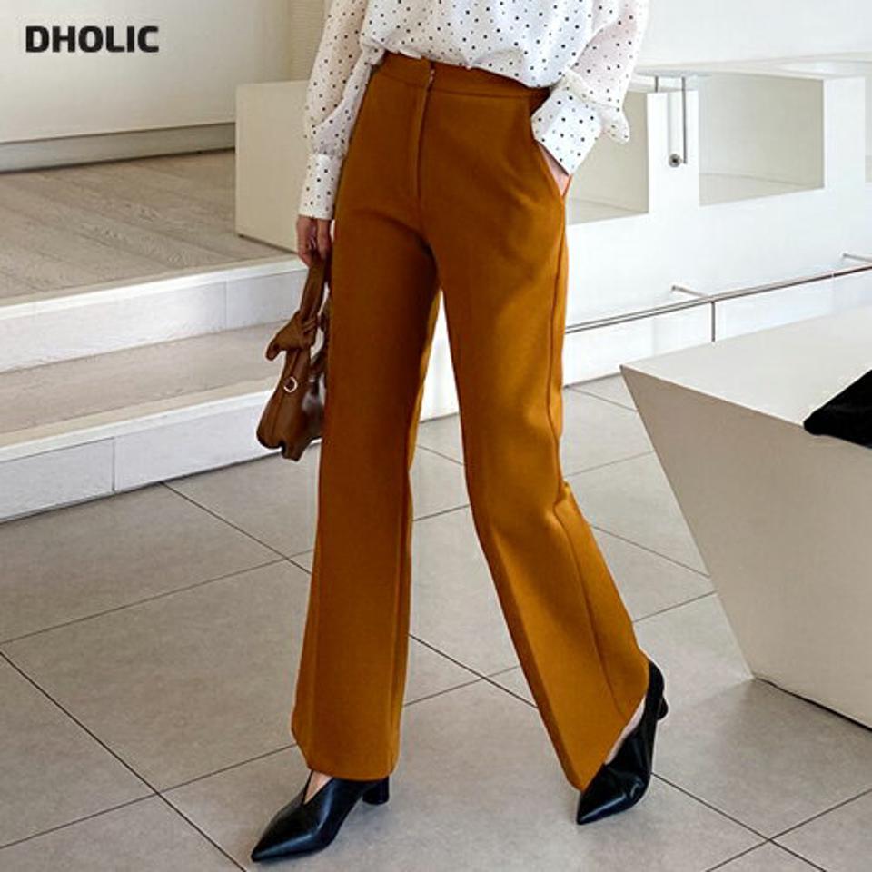 スラックスパンツ・全3色・t65852 レディース 【pt】【パンツ ズボン ロングパンツ スラックス 単色 無地 シンプル ベーシック 大人 オフィス冠者売る きれいめ 秋 冬 韓国 ファッション】【ハイホリHIHOLLI】