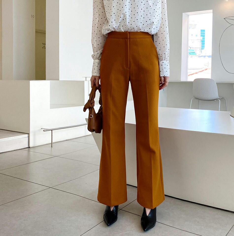 スラックスパンツ・全3色・t65852 レディース 【pt】【パンツ ズボン ロングパンツ スラックス 単色 無地 シンプル ベーシック 大人 オフィス冠者売る きれいめ 秋 冬 韓国 ファッション】【ハイホリHIHOLLI】