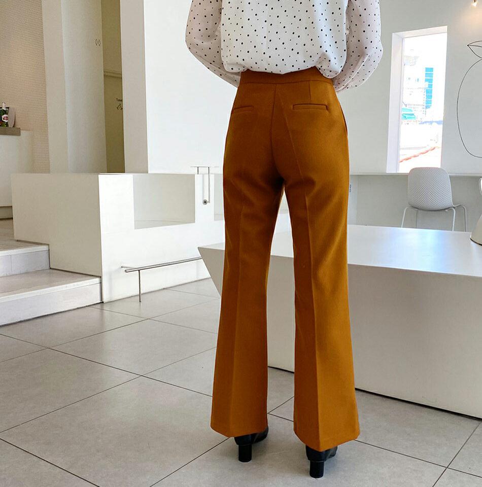 スラックスパンツ・全3色・t65852 レディース 【pt】【パンツ ズボン ロングパンツ スラックス 単色 無地 シンプル ベーシック 大人 オフィス冠者売る きれいめ 秋 冬 韓国 ファッション】【ハイホリHIHOLLI】