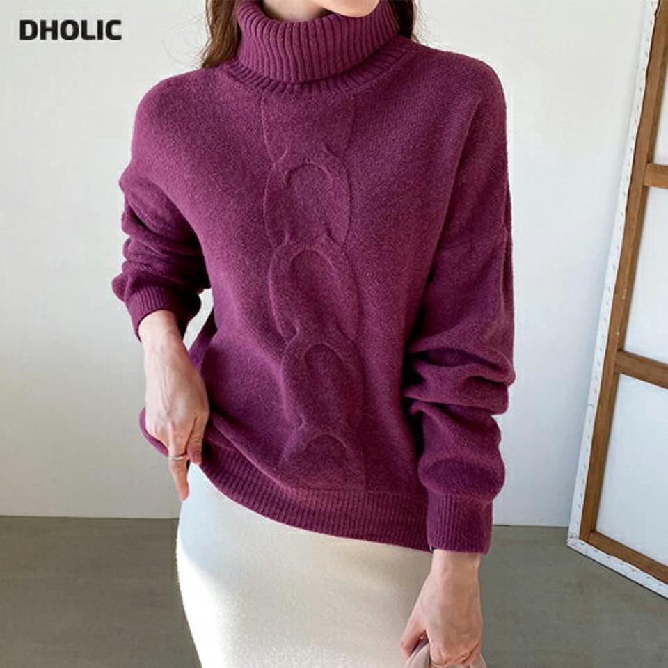 【只今10%OFF】アンバランスヘムタートルニット・全5色・t65837 レディース 【tops】【トップス ニット ニットトップス 長袖 タートル タートルネック アンバランス 単色 シンプル カジュアル 大人 秋 冬 韓国 ファッション】【ハイホリHIHOLLI】
