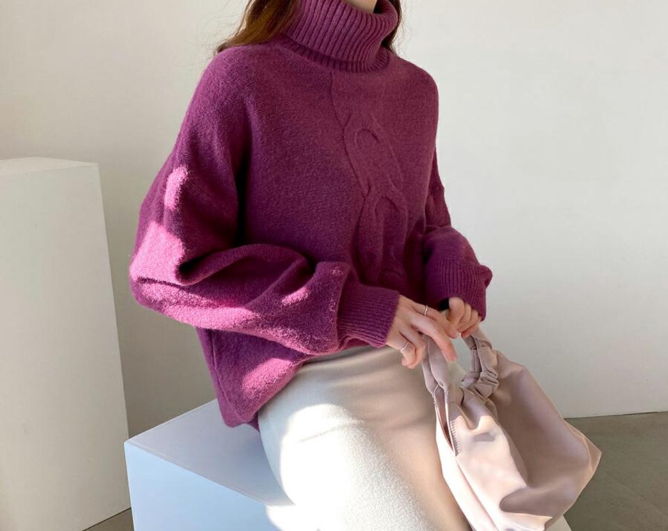 【只今10%OFF】アンバランスヘムタートルニット・全5色・t65837 レディース 【tops】【トップス ニット ニットトップス 長袖 タートル タートルネック アンバランス 単色 シンプル カジュアル 大人 秋 冬 韓国 ファッション】【ハイホリHIHOLLI】