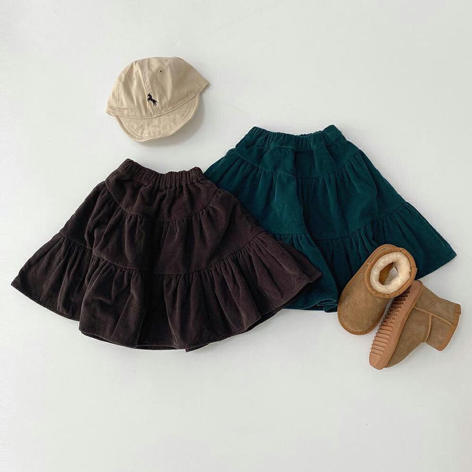 裏起毛コットンフレアスカート・u10224 キッズ【3~8才】【sk】【スカート ミニスカート フレア フレアスカート コットン 綿 裏起毛 可愛い かわいい ガーリー ふんわり 女の子 秋 冬 韓国 韓国子供服 子供 こども 子供服 こども服】【KIDS】