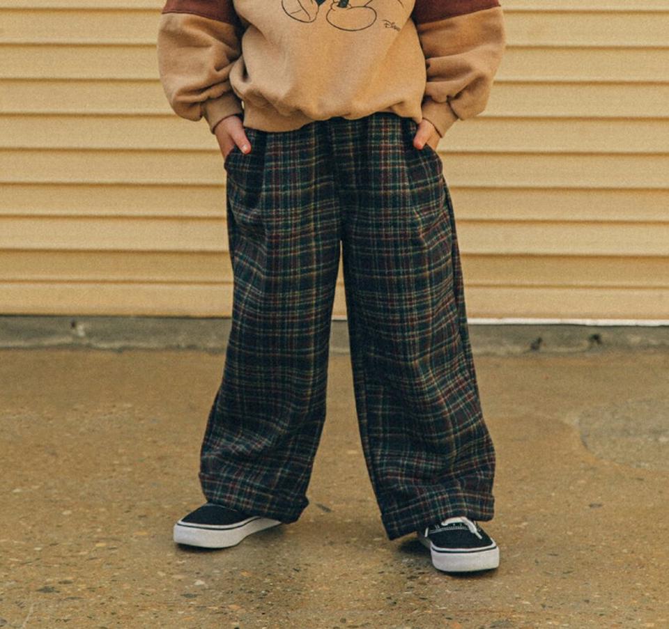 【キッズ30%OFF】裏起毛チェックパンツ(kids)・u10351 キッズ【3~8才】【pt】【パンツ ズボン ロングパンツ 長ズボン チェック柄 裏起毛 カジュアル ラフ 女の子 男の子 冬 韓国 韓国子供服 子供 こども 子供服 こども服】【KIDS】