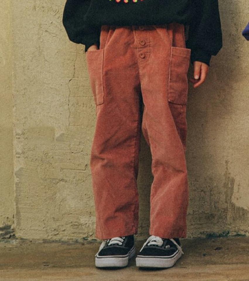 【キッズ30%OFF】裏起毛ボタンコーデュロイパンツ(kids)・u10347 キッズ【3~8才】【pt】【パンツ ズボン ロングパンツ 長ズボン コーデュロイ 単色 カジュアル 裏起毛 ラフ 女の子 男の子 冬 韓国 韓国子供服 子供 こども 子供服 こども服】【KIDS】