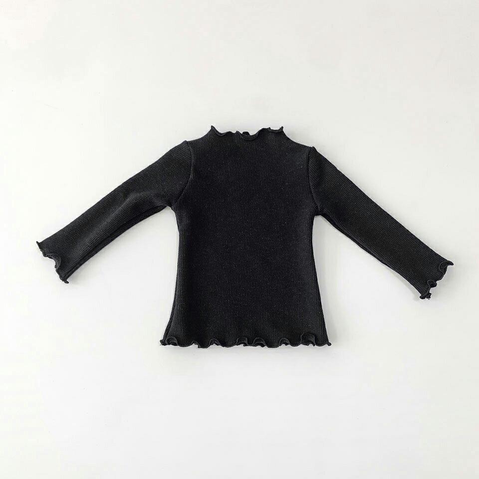 裏起毛フリルハーフネックTシャツ・u10437 キッズ【3~8才】【tops】【トップス Tシャツ 長袖 ハーフネック フリル 裏起毛 単色 シンプル 可愛い かわいい 女の子 冬 韓国 韓国子供服 子供 こども 子供服 こども服】【KIDS】