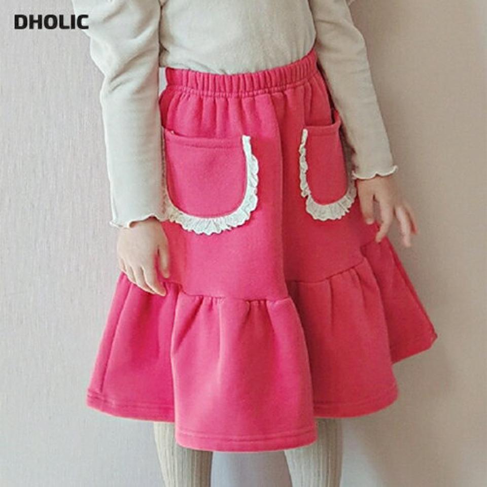 【キッズ30%OFF】レースポケットスカート・u10231 キッズ【3~8才】【sk】【スカート ミディ丈 ミディスカート レース ガーリー 可愛い かわいい 女の子 秋 冬 韓国 韓国子供服 子供 こども 子供服 こども服】【KIDS】