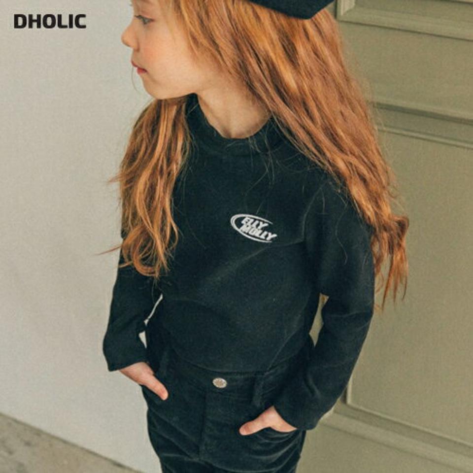 【キッズ30%OFF】裏起毛オーバルロゴTシャツ(KIDS)・u10445 キッズ【3~8才】【tops】【トップス Tシャツ 長袖 ロンT 無地 シンプル カジュアル ロゴ ロゴT 裏起毛 ラフ 女の子 男の子 冬 韓国 韓国子供服 子供 こども 子供服 こども服】【KIDS】