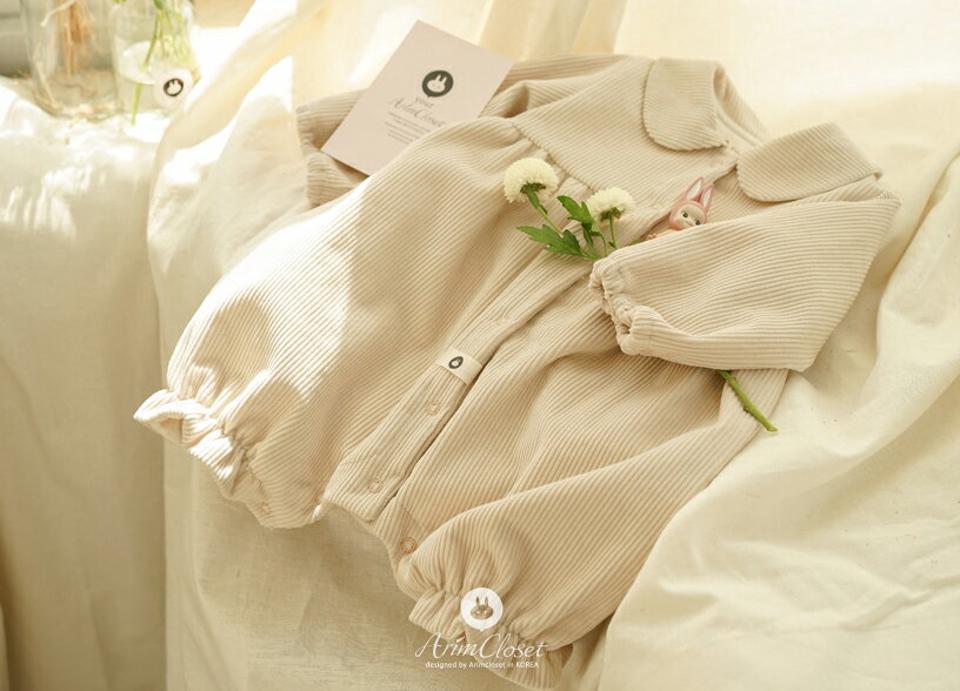 コーデュロイロンパース・p009383 キッズ【0~2才】【bc】【ロンパース 長袖 パンツ ズボン 長ズボン コーデュロイ シンプル 単色 丸襟 カジュアル 可愛い かわいい 女の子 男の子 秋 冬 韓国 韓国子供服 子供 こども 子供服 こども服】【KIDS】