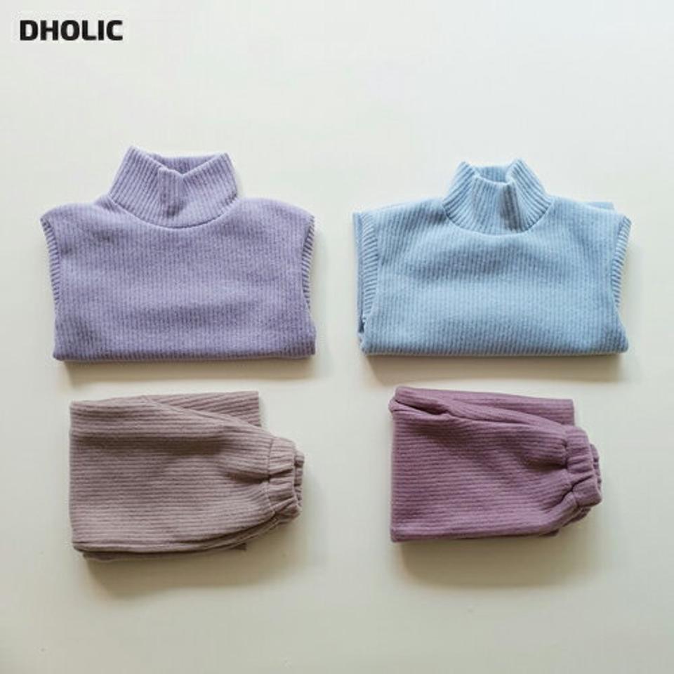 【只今50%OFF】ハーフリブニット上下SET(junior)・u10159 キッズ 【9~17才】【SET】【韓国 ファッション セットアップ ニット ハーフネック ハイネック 長袖 パンツ ロング ウエストゴム 女の子 男の子 キッズ こども 子供服 通学 小学生 ジュニア 秋 冬】【KIDS】【WS】