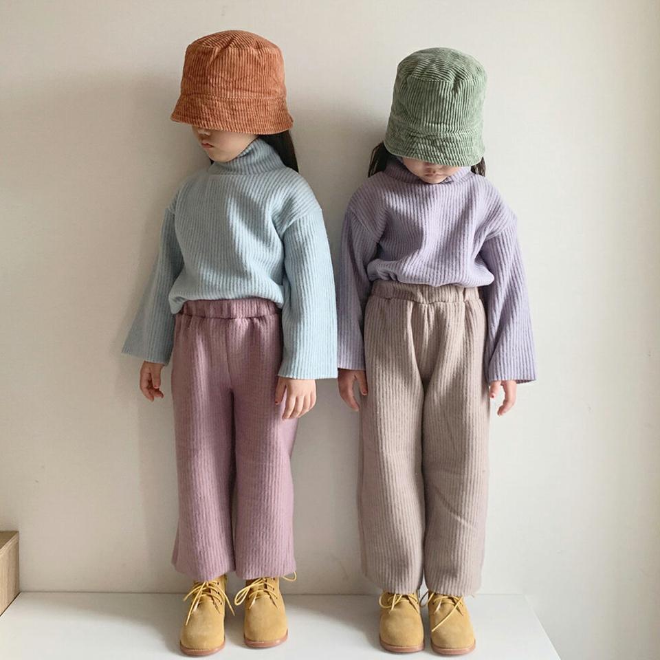 【只今50%OFF】ハーフリブニット上下SET(junior)・u10159 キッズ 【9~17才】【SET】【韓国 ファッション セットアップ ニット ハーフネック ハイネック 長袖 パンツ ロング ウエストゴム 女の子 男の子 キッズ こども 子供服 通学 小学生 ジュニア 秋 冬】【KIDS】【WS】