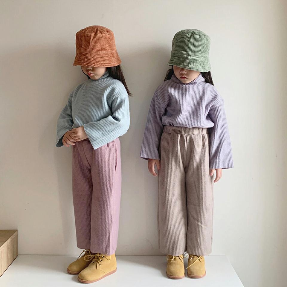 【只今50%OFF】ハーフリブニット上下SET(junior)・u10159 キッズ 【9~17才】【SET】【韓国 ファッション セットアップ ニット ハーフネック ハイネック 長袖 パンツ ロング ウエストゴム 女の子 男の子 キッズ こども 子供服 通学 小学生 ジュニア 秋 冬】【KIDS】【WS】