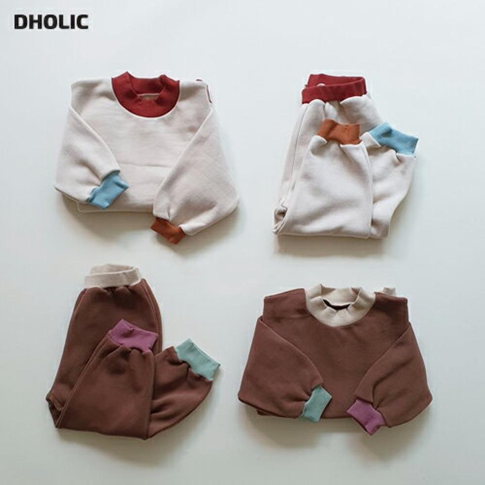 【只今50%OFF】裏起毛ヘム配色スウェット上下SET(junior)・u10157 キッズ 【9~17才】【SET】【韓国 ファッション セットアップ スウェット トレーナー Tシャツ 長袖 パンツ ロング アウトドア 運動 キッズ 子供 こども 子供服 通学 小学生 ジュニア 秋 冬】【KIDS】【WS】