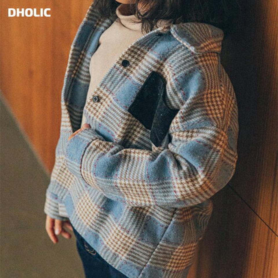 【キッズ30%OFF】配色ポケットチェックシャツ(kids)・u10311 キッズ 【3~8才】【tops】【韓国 ファッション トップス シャツ カラー 襟 ボタン 前開 長袖 ルーズ ゆったり パターン 柄 女の子 男の子 キッズ 子供 子供服 幼稚園 通学 通園 低学年 秋 冬】【KIDS】