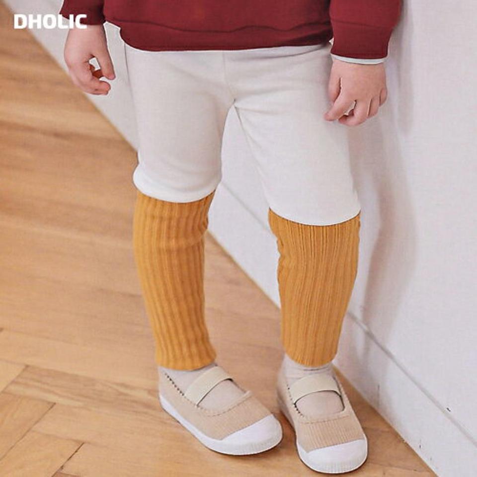 ファー裏地配色リブレギンス・p010417 キッズ【3~8才】【pt】【レギンス パンツ ズボン ロングパンツ リブ ファー カジュアル 女の子 男の子 冬 韓国 韓国子供服 子供 こども 子供服 こども服】【KIDS】