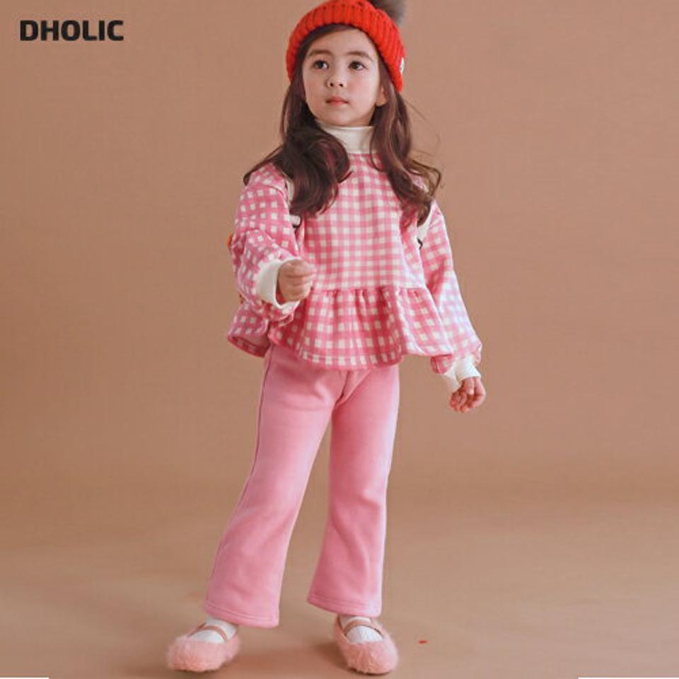 【キッズ30%OFF】裏起毛フリルギンガムチェック上下SET・p010429 キッズ【3~8才】【set】【セット set 上下 トップス 長袖 チェック柄 ギンガムチェック パンツ ズボン 裏起毛 フリル かわいい 女の子 冬 韓国 韓国子供服 子供 こども 子供服 こども服】【KIDS】