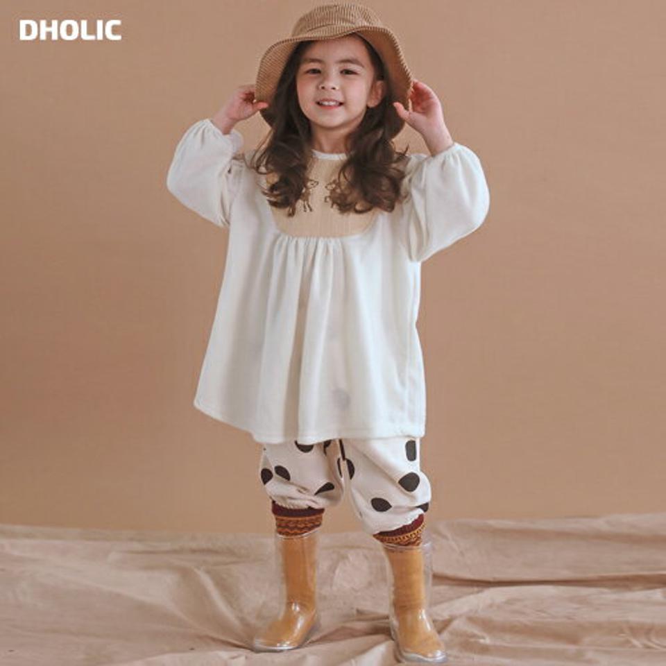 起毛バンビカラー&ドットパンツ上下SET・p010419 キッズ【3~8才】【set】【セット set トップス 上下 起毛 バンビ アニマル 動物 長袖 パンツ ズボン ドット柄 かわいい 可愛い 女の子 男の子 秋 冬 韓国 韓国子供服 子供 こども 子供服 こども服】【KIDS】