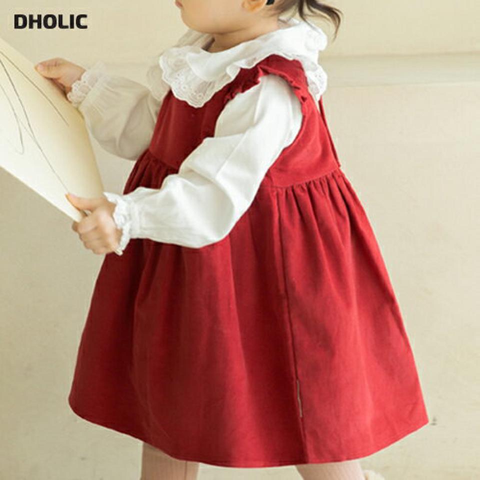 コットンスリーブレス・p009752 キッズ【0~2才】【ops】【ワンピース ロング ロングワンピース スリーブレス ノースリーブ コットン 綿 単色 レイヤード 秋 冬 韓国 韓国子供服 子供 こども 子供服 こども服】【KIDS】