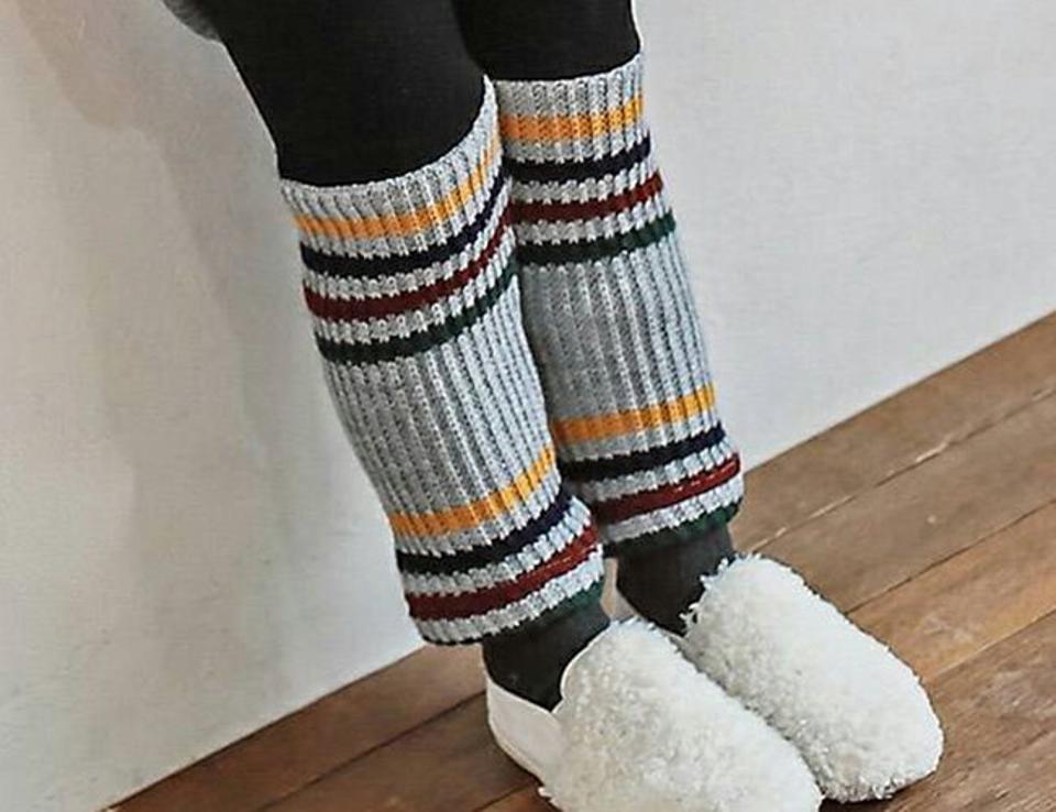 ファー裏地配色ボーダーニットレギンス・p010390 キッズ【3~8才】【pt】【レギンス パンツ ズボン ロングパンツ ボーダー柄 ニット ニットレギンス ファー カジュアル 女の子 男の子 冬 韓国 韓国子供服 子供 こども 子供服 こども服】【KIDS】