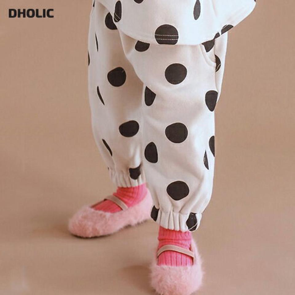 【キッズ30%OFF】両起毛ドットパンツ・p010407 キッズ【3~8才】【pt】【パンツ ズボン ロングパンツ 長ズボン ドット柄 カジュアル 裏起毛 起毛 ラフ ウエストゴム 女の子 男の子 冬 韓国 韓国子供服 子供 こども 子供服 こども服】【KIDS】