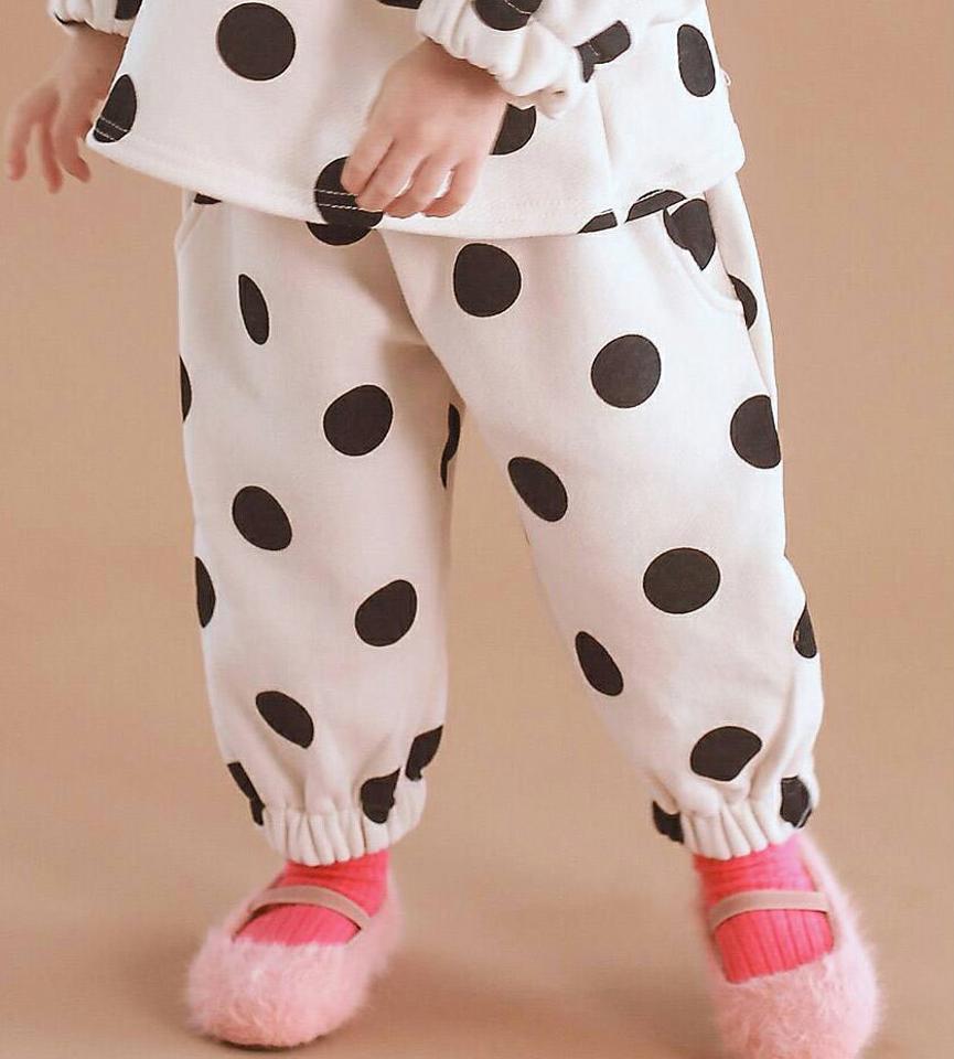 【キッズ30%OFF】両起毛ドットパンツ・p010407 キッズ【3~8才】【pt】【パンツ ズボン ロングパンツ 長ズボン ドット柄 カジュアル 裏起毛 起毛 ラフ ウエストゴム 女の子 男の子 冬 韓国 韓国子供服 子供 こども 子供服 こども服】【KIDS】