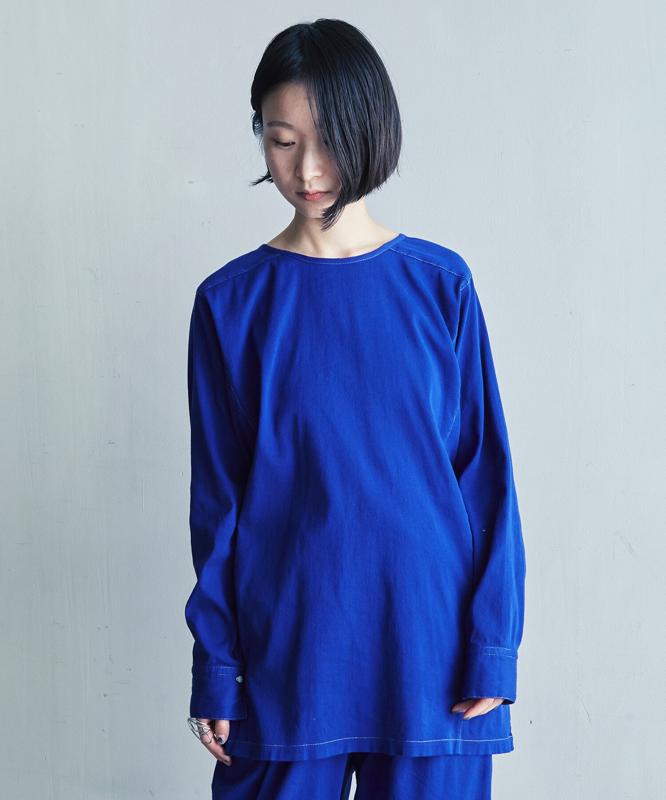 ○近江ちぢみ製品染　前後２wayプルオーバーブラウス（cardo fabrica）