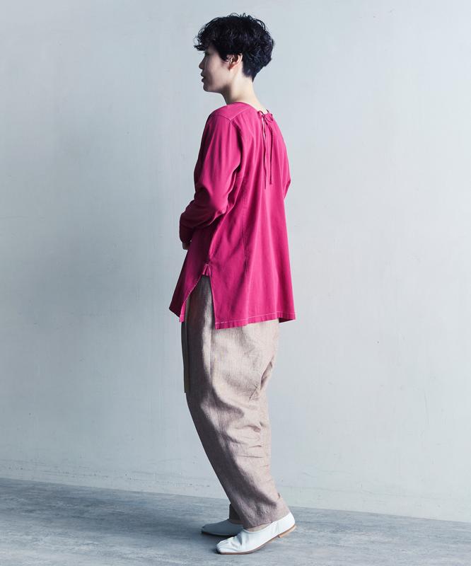 ○近江ちぢみ製品染　前後２wayプルオーバーブラウス（cardo fabrica）