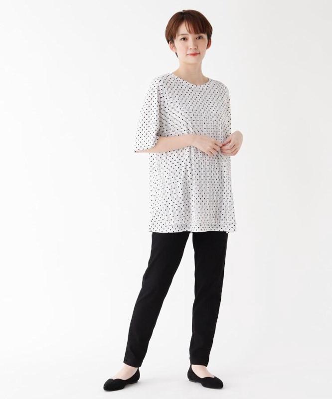 スパンリブストレートパンツ