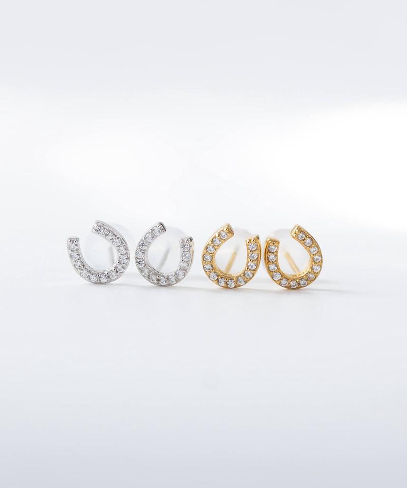 【閉店セール 20%OFF】GP(SV925)/SV925 パヴェホースシューモチーフピアス ギフト 誕生日 お礼 プレゼント アクセサリー ジュエリー 人気 流行 おしゃれ ピアス ニッケルフリー